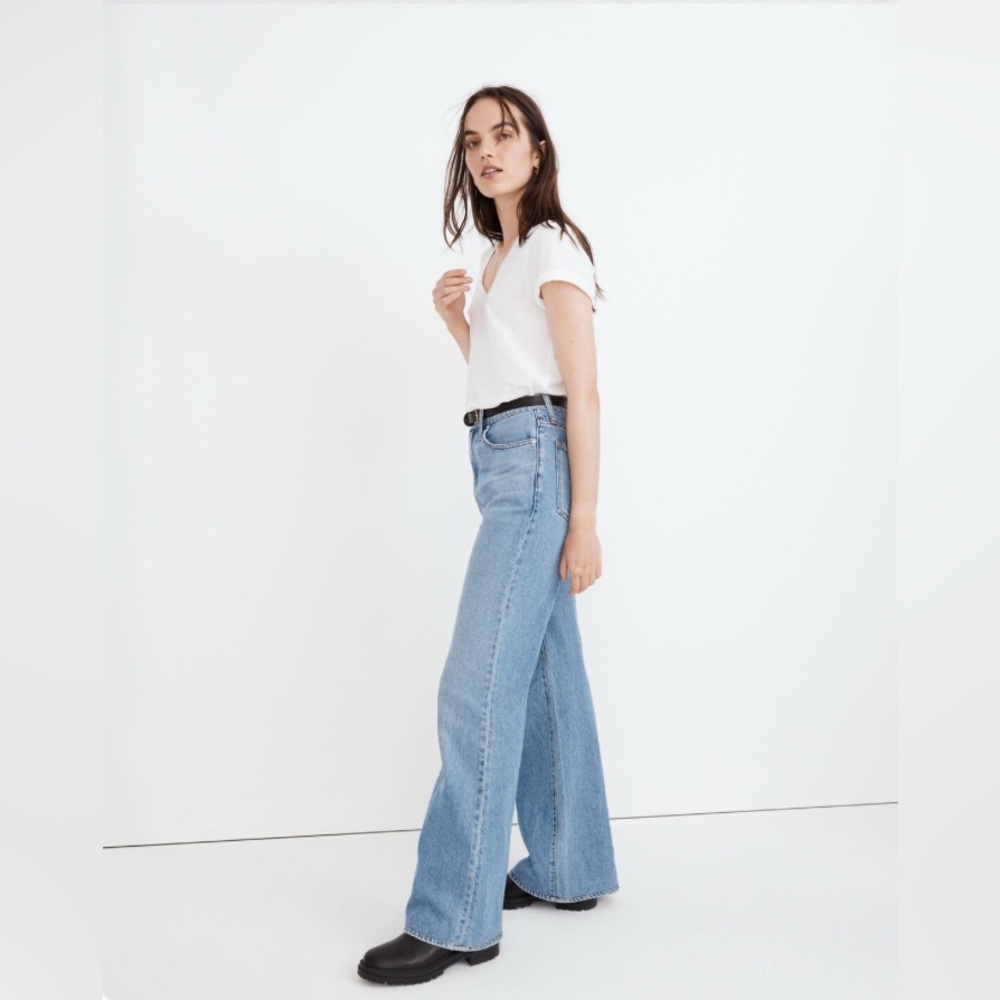 Madewell Baggy Flare Jeans Size 25 Cantwell Wash NWT Denim Lightweight Drapey